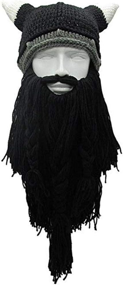 Creative Barbarian Knit Beard Hat Funny Knit Cap Wig Beanie Hats