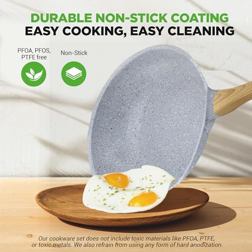 NutriChef 14-Piece Pots and Pans Set Non Stick – Induction Cookware Set, PFAS-Free Nonstick Cookware for All Cooktops, Includes Kitchen Utensils