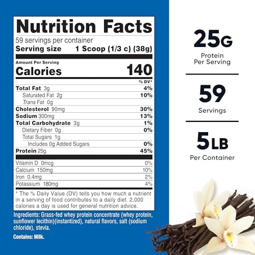 Nutricost Grass-Fed Whey Protein Concentrate (Unflavored) 2LBS | Undenatured, GMO-Free, Gluten Free, Natural Flavors