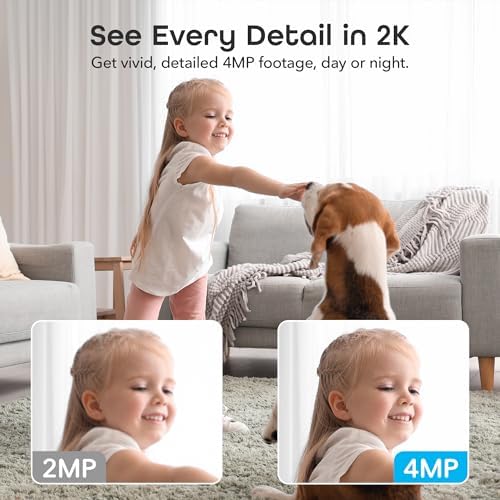 Geeni Sentinel Smart 2K Indoor Security Camera with Auto-Tracking – Dual-Band 2.4GHz & 5GHz WiFi, 2K HD Video, App & Voice Control, Motion Detection, White