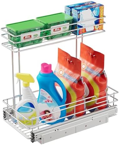 Under Sink Organizer 9" W X19 D, Pull Out Cabinet Organizer 2 Tier
