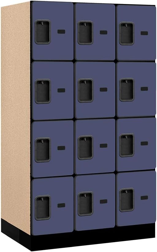 Salsbury Industries Four Tier Designer Wood Locker, Mahogany, 6' 3" x 18"