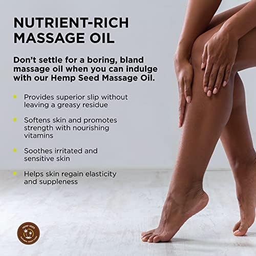 Hemp Seed Massage & Body Oil Gift Set - 2 oz Naked in the Woods, Skinny Dip & Guavalava Scents - with Hemp Seed, Apricot