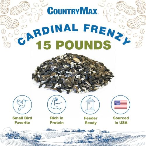 Backyard Seeds Cardinal Frenzy Bird Seed Mix - 5 lb - Premium Black Oil Sunflower & Safflower Blend - High-Energy Wild Bird Food for Cardinals, Finches, Grosbeaks - Resealable Bag (5 Pounds)