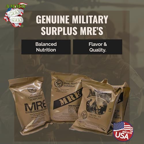 MRE Emergency Food Kit - 6 Pack w/Heater - Camping & Hiking | MRE Emergency Food Kit - 6-Pack with Entree, Dessert & Flameless Heater - Camping