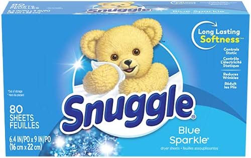 Snuggle Fabric Softener Dryer Sheets, Blue Sparkle, 80 Count