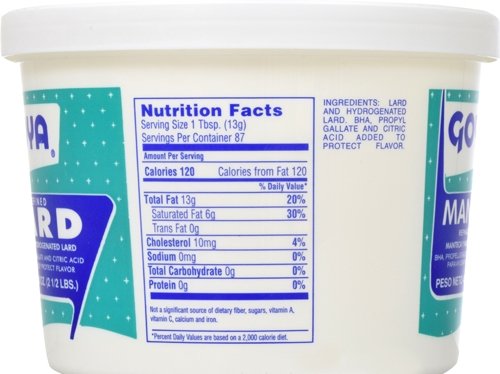 Goya Manteca Lard for Cooking and Baking, Rich Flavor for Tamales, 4 Pound | Bulk 4 Pound Tub, Premium Pork Fat, Rich Flavor for Tamales, Empanadas, And Pastries, Enjoy Any Time of Day, Great Taste