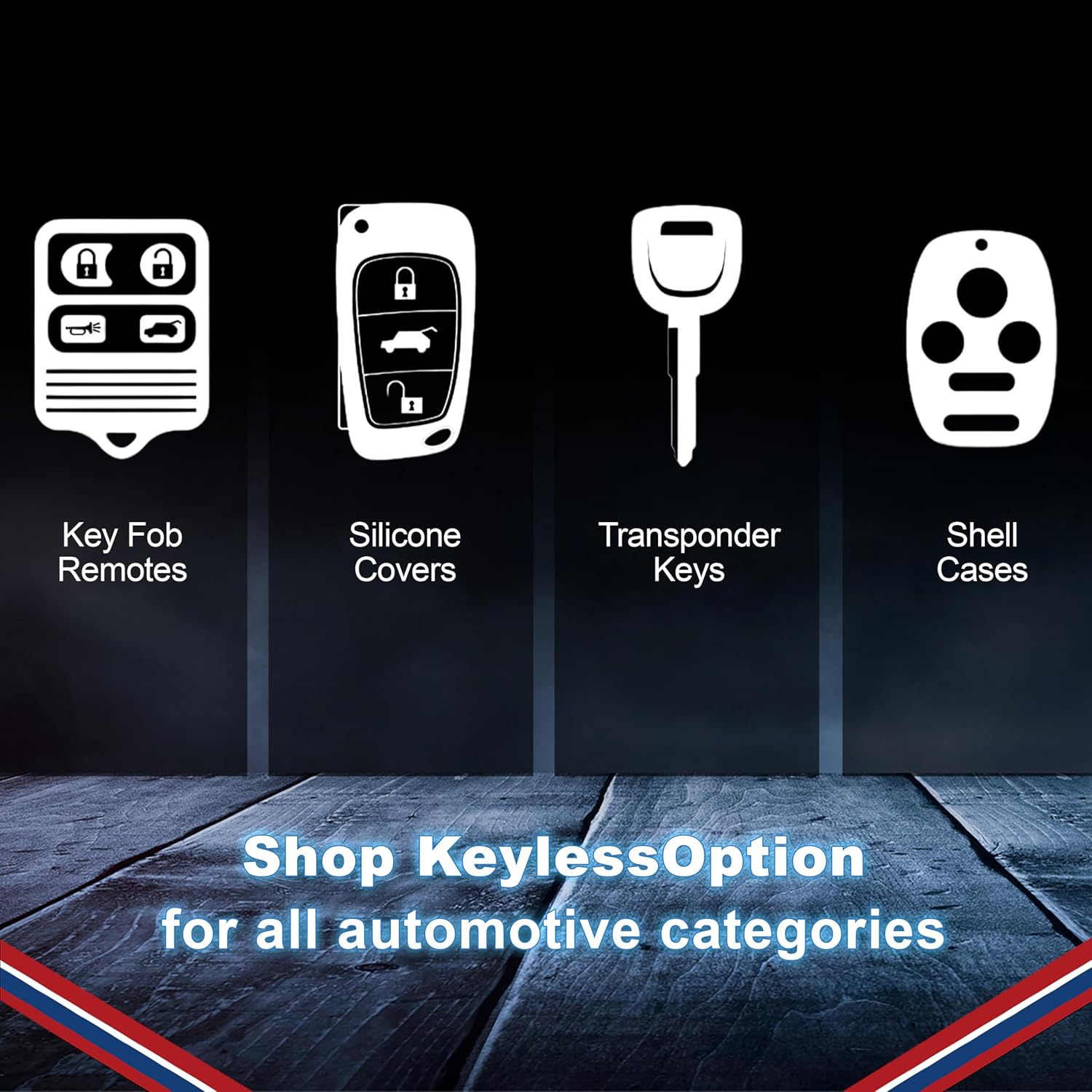 KeylessOption Keyless Entry Remote Control Car Key Fob Shell Button Pad Alarm Security Cover Lock Unlock Remote Start 3-Button Replacement for Viper (7146V)