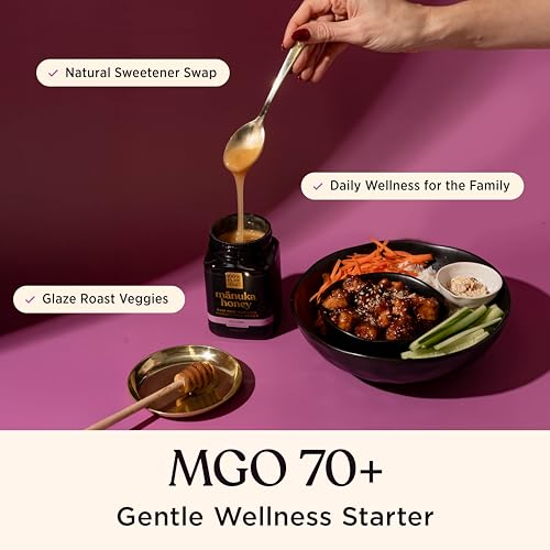 100% Pure New Zealand Manuka Honey MGO 70+ Monofloral Raw Honey 17.6 Oz