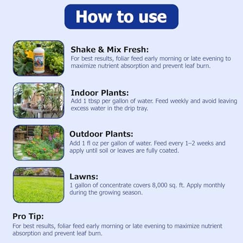 Neptune's Harvest Fish Fertilizer (2-4-1) - Organic Liquid Plant Fertilizer - Fish Hydrolysate for Vegetables, Flowers, Fruit, Trees, Grass - Indoor and Outdoor Plant Food (Gallon)
