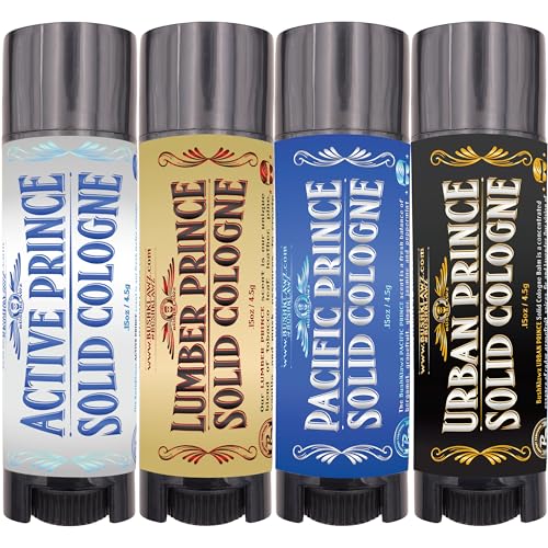 BushKlawz Active Prince Travel Solid Cologne Balm – Refreshing Metro Cologne for Active Men – Best Fresh Active Scent Solid Alcohol Free Cologne for travel Best Gift for Men