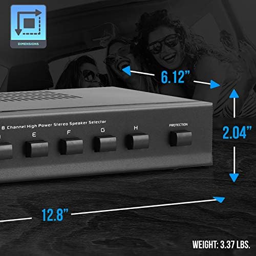 Pyle Premium New and Improved 8 Zone Channel Speaker Switch Selector Hub Distribution Box for Multi-Channel High Powered Stereo Amplifier A/B/C/D