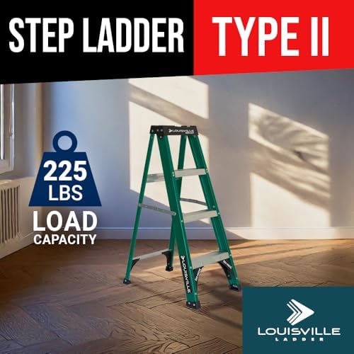 Louisville Ladder 4-Foot Fiberglass Step Ladder, 225-Pound Load Capacity, Type II, FS4004