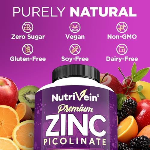 Nutrivein Zinc Picolinate 100 mg Supplement - 120 Capsules, High Absorption