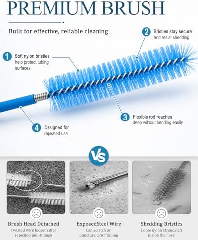 CPAP Cleaning Supplies Kit - CPAP Hose Cleaner Brush, CPAP Hose Holder, Mask Holder