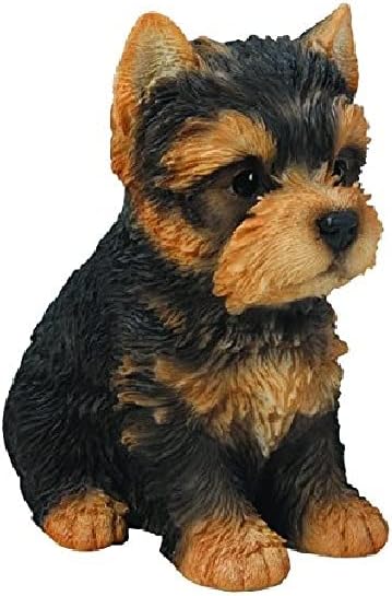 Hi-Line Gift Ltd Sitting Yorkshire Terrier Puppy, Brown/Black, 6.5"