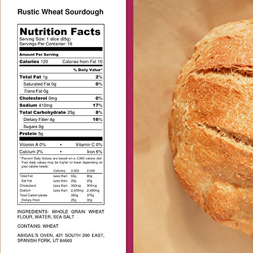 Fresh Sourdough Bread – San Francisco Bakery Style Dutch Oven Rustic Wheat – Hand-made – 3 Ingredient – 1 Sliced Artisan Round 34 oz