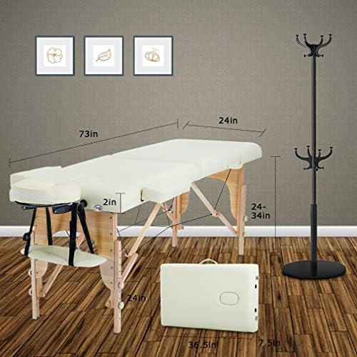 BestMassage Massage Bed Portable Massage Table 24 in Wide Lash Bed Heigh Adjustable 2 Folding with Non-Woven Bag for Spa Footmassage Facial CareSpa