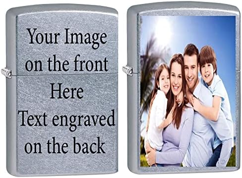 Zippo Personalized Your Image, Photo Or Logo UV Printed Lighter Groomsmen | Engraving on The Back - Ideal gift for birthdays, Father's Day, Christmas