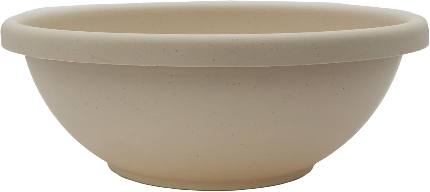 The HC Companies Shallow Planter with Drainage - Contemporary Garden Bowl Planter for Flowers, Herbs & More - Round Succulent Planter Pot for Indoors and Outdoors (20" Clay, Pack of 1)