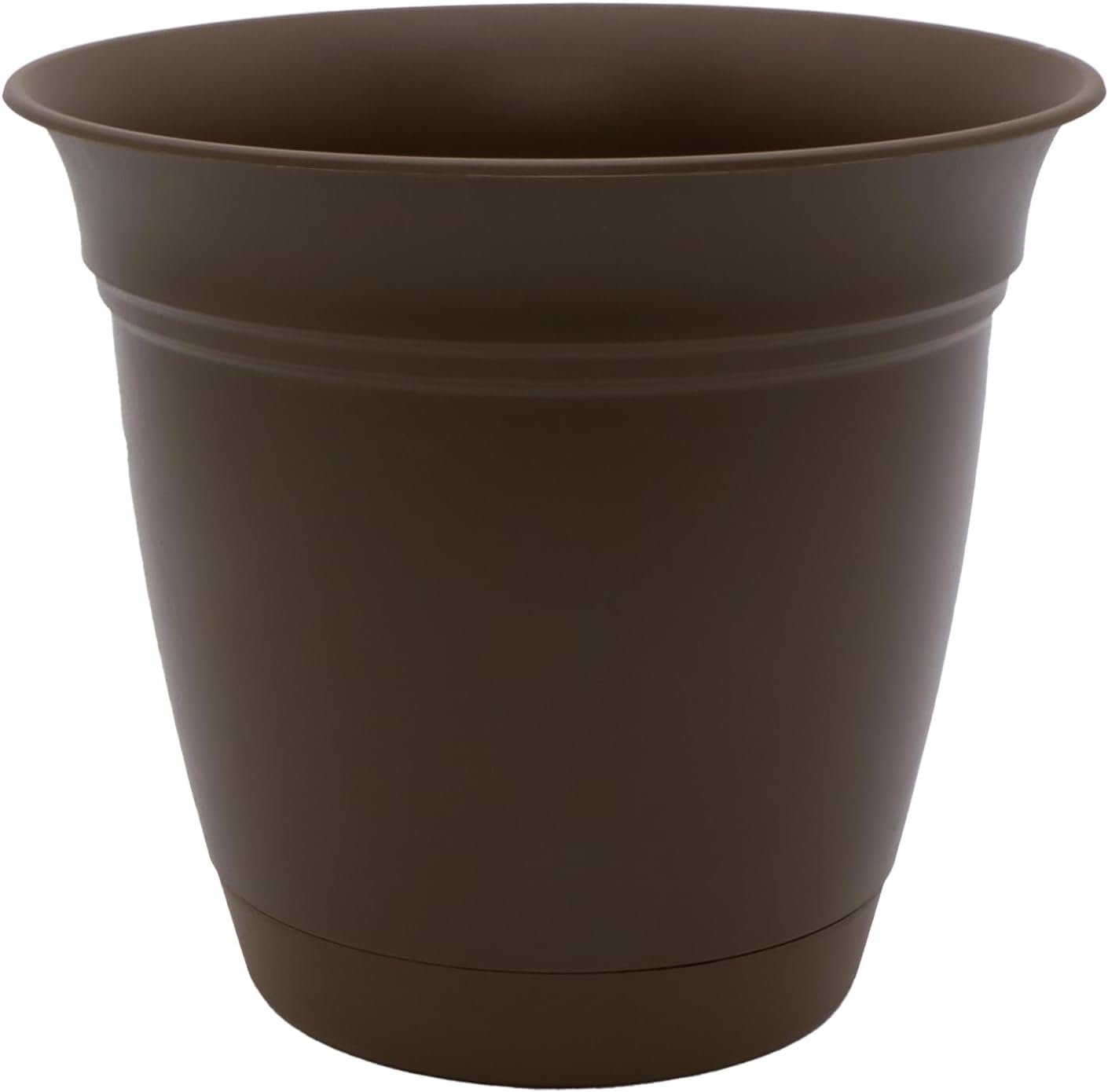The HC Companies Eclipse Round Planter with Saucer - Outdoor & Indoor Plant Pot with Drainage Holes - Lightweight