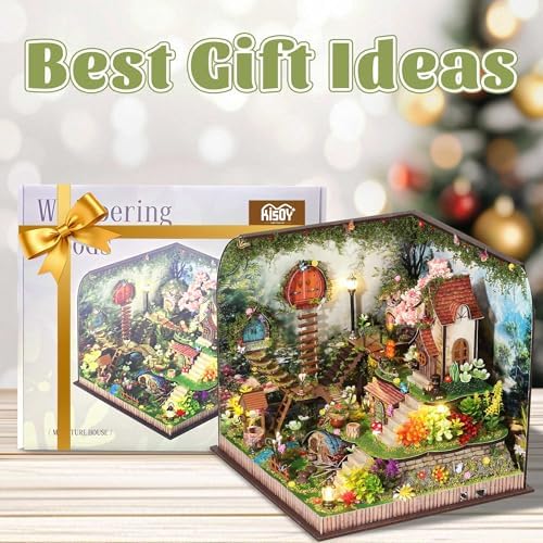 Kisoy Romantic and Cute Dollhouse Miniature DIY House Kit Creative Room Perfect DIY Gift for Friends,Lovers and Families (Sunny Holiday Time)