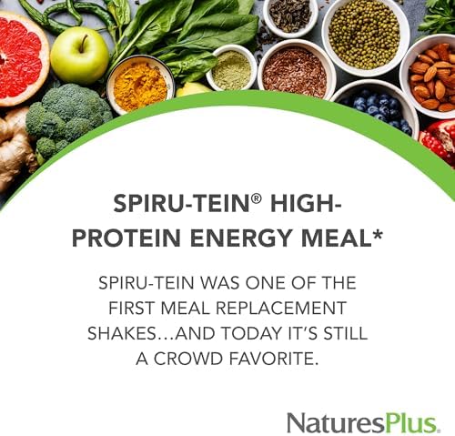 NaturesPlus SPIRU-TEIN, Vanilla - 1.06 lbs - Spirulina Protein Powder - Vitamins & Minerals for Energy - Vegetarian, Gluten Free - 16 Servings