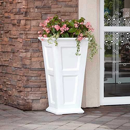 Mayne Fairfield 40in Tall Square Planter, Black | Indoor/Outdoor, All season, Fade resistant, 15-year warranty