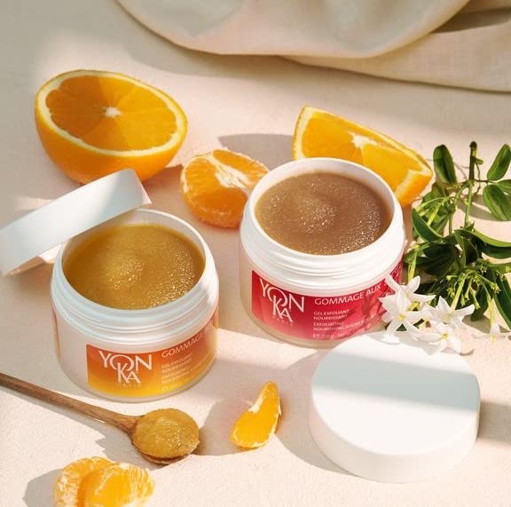 Yon-Ka Mandarin Sugar Scrub, Exfoliating Body Scrub with Sunflower Oil | Gentle Natural Ingredients, Hydrate and Moisturize Dry Skin