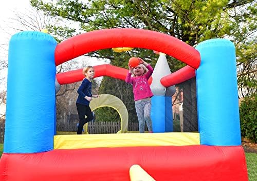Bounceland Bounce House Castle with Basketball Hoop Inflatable Bouncer, Fun Slide, Safe Entrance Opening, UL Certified Strong Blower Included