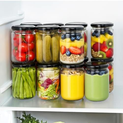 Ritayedet 12oz Glass Jars with Lids, 20 Pack Mason Jars for Candle