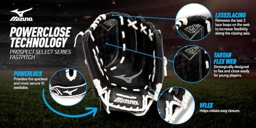 Mizuno Prospect Select Fastpitch Softball Glove Series | Full Grain Leather | Female Specific Patterns | Buttersoft Palm Liner
