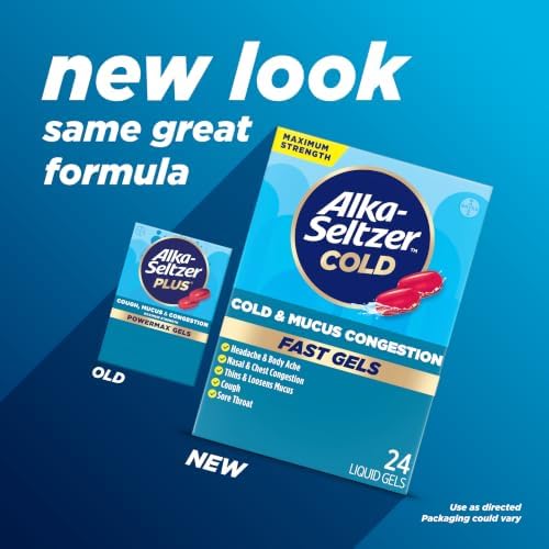 Alka-Seltzer Cold, Cold & Mucus Congestion Max Strength Fast Gels, Medicine, Multi-Symptom Relief, Body Aches and Pains, Congestion Relief