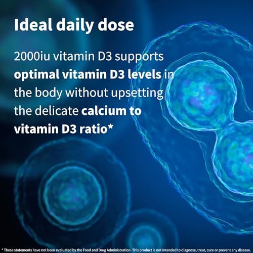 Igennus Daily Vitamin D3 2000iu, 50 mcg, Clean Label, 1-Year Supply | Vegetarian Cholecalciferol Vitamin D Supplement, 365 Small Tablets