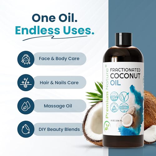 Fractionated Coconut Oil for Skin Moisturizer with Pump Massage Oils Best Carrier for Essential Oils Mixing Body OUL for Dry Skin Moisturizer Natural Oi for Face Hair Body 1 Gallon
