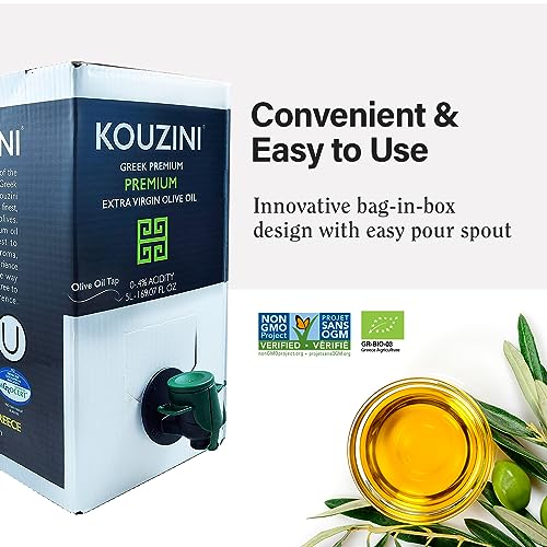 Kouzini Greek Premium Extra Virgin Olive Oil, Cold Pressed, Single Origin, Rich Flavor & Aroma, 500ml