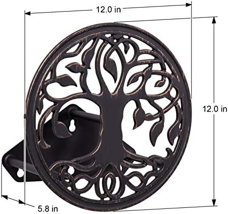 Liberty Garden 671 Wall Mount Decorative Garden Hose Butler, Holds 125-Feet of 5/8-Inch Hose - Patina