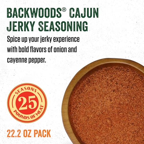 LEM Products Backwoods Cajun Jerky Seasoning, Ideal for Wild Game and Domestic Meat, Seasons Up to 25 Pounds of Meat