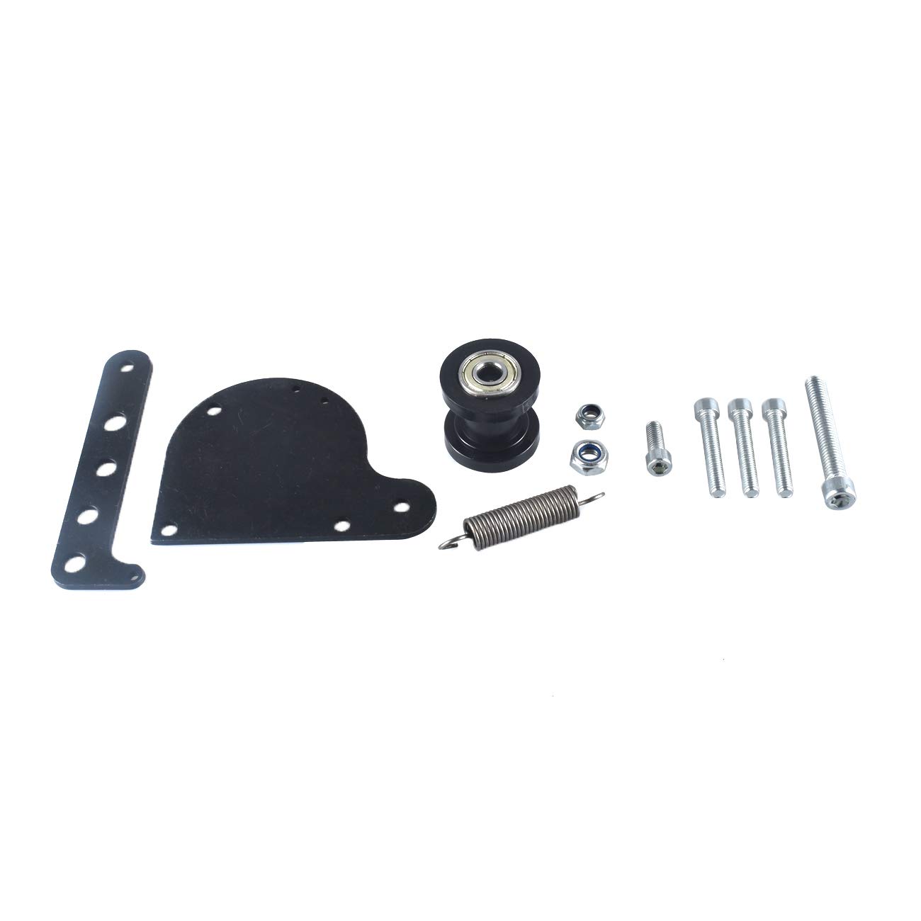 Spring Loaded Chain Tensioner, 2 Stroke Motorized Bicycle Chain Guide | Adjustable guide wheel in black. Fits 49cc, 66cc