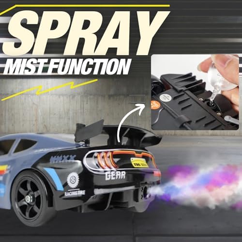 Liberty Imports RC Drift Car 1/16 2.4GHz 4WD Remote Control Sport Racing On-Road Vehicle with LED Light, Batteries and Drift Tires (Red)