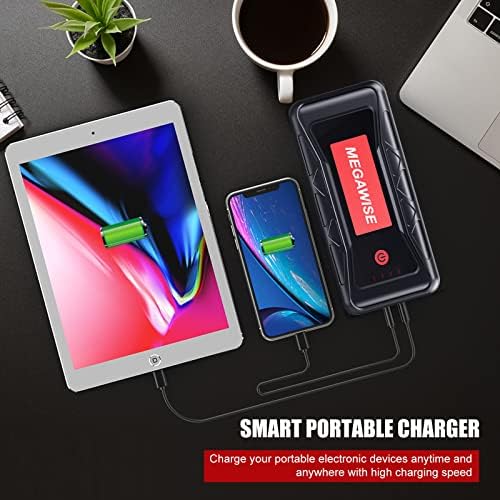 MEGAWISE 2500A Peak 21800mAh Car Battery Jump Starter (up to 8.0L Gas/6.5L Diesel Engines) 12V Portable Power Pack Auto Battery Booster with Dual