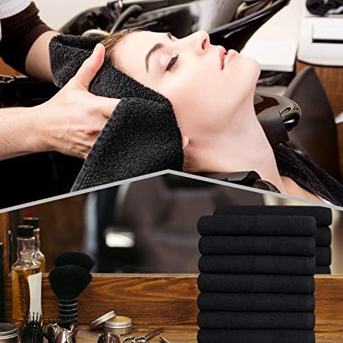 GREEN LIFESTYLE Black Bleach Proof Towels Bulk Sets 100% Cotton 16' X 25' Premium Spa Quality, Super Soft and Absorbent for Gym, Pool, Spa