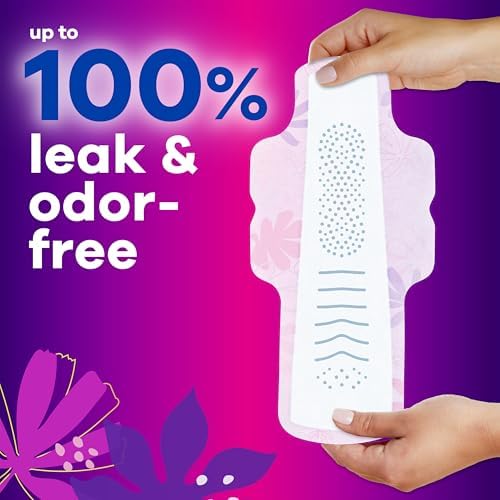 Always Radiant Feminine Pads for Women, Flexfoam Pads with Wings, Size 4, Overnight Absorbency, Lightly Scented, 60 Count (3 Packs of 20)