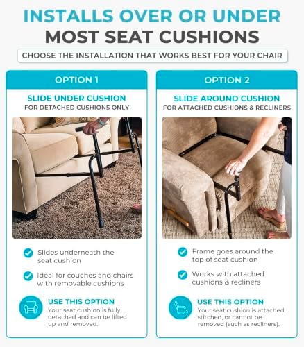 Able Life Universal Stand Assist with Legs, Chair Lift-Assist for Elderly, Grab Bar Standing Aid for Seniors, Daily Living Mobility Aid, Brown