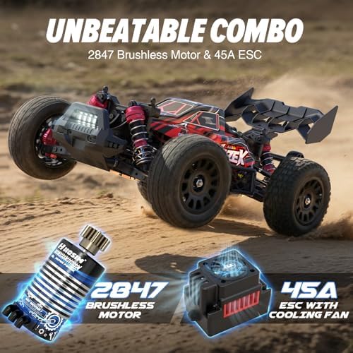 Hosim Brushless RC Buggy for Adults and Kids 60KM/H, 1/14 Electric High Speed All Terrain Remote Control Car, Hobby RC Trucks 4x4 Off Road RC Car