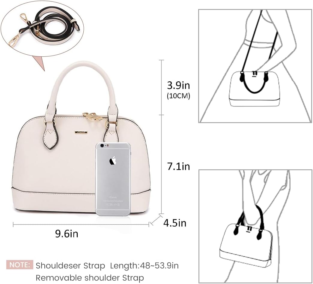 LOVEVOOK Purse for Women, Crossbody Dome Satchel Handbag with Double Zip