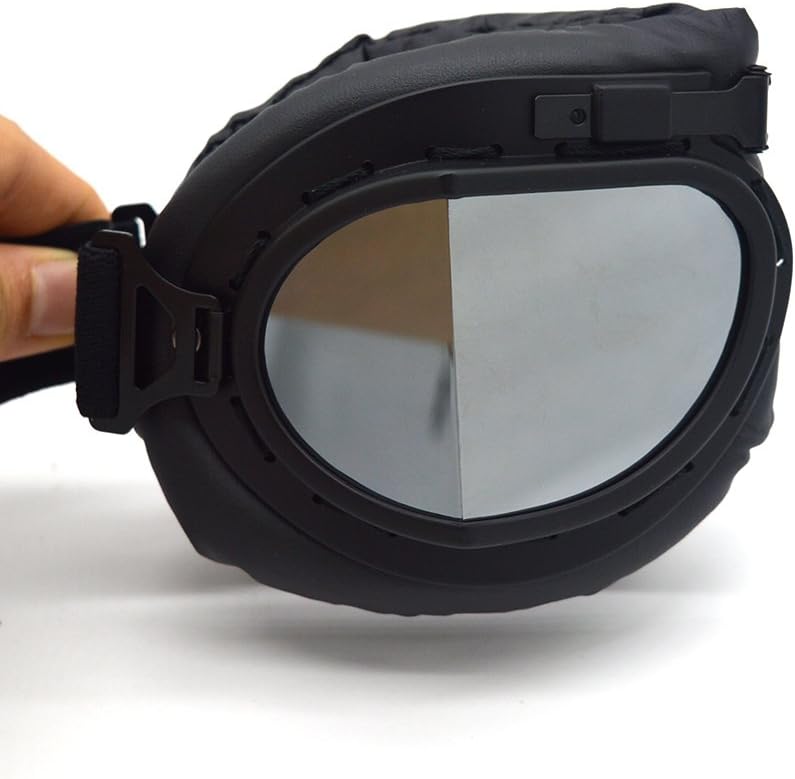 Motorcycle Goggles Anti Fog&Wind&Dust&Sand Aviator Pilot Motocross | Dirt Bike Atv Riding Goggles with Yellow Lens,Fit Over Glasses or Helmet