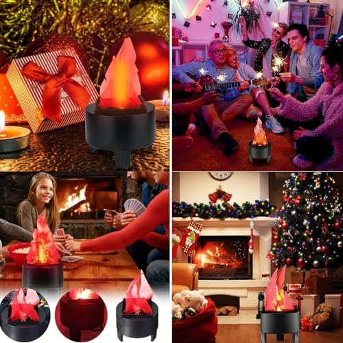 TOPCHANCES 3D LED Fake Fire Flame110v Effect Fake Campfire Decoration, Artificial Flame Effect Light Electronic Fire Fake Flame