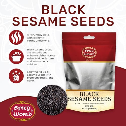 Raw Black Sesame Seeds 3 LB Bag - Natural - By Spicy World