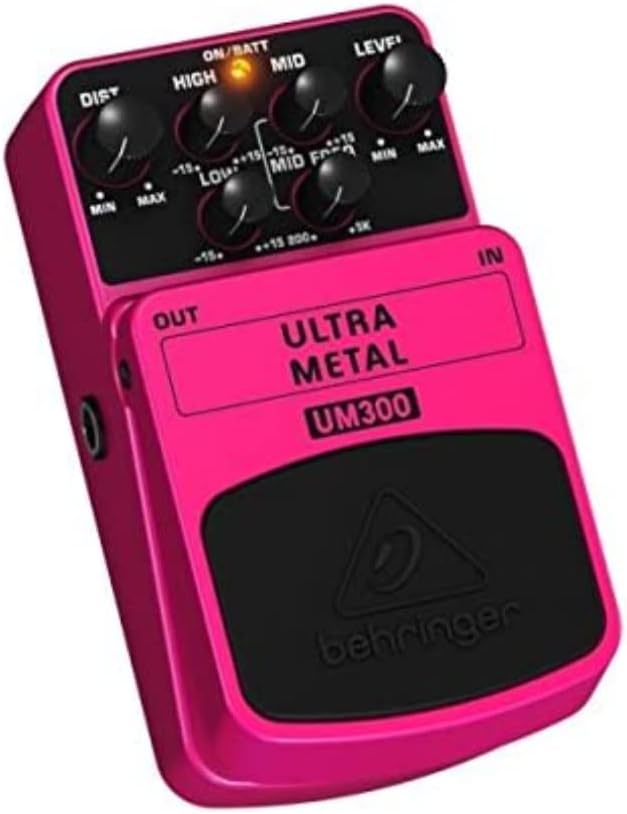 Behringer ULTRA METAL UM300 Heavy Metal Distortion Instrument Effect Pedal, Pink